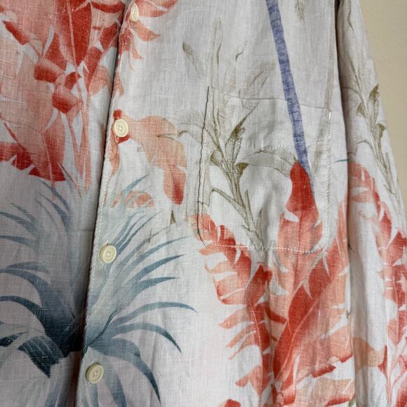 Tommy Bahama Relax Shirt Mens XLT Linen Long Sleeve Tropical Vacation Resortwear - Picture 8 of 12